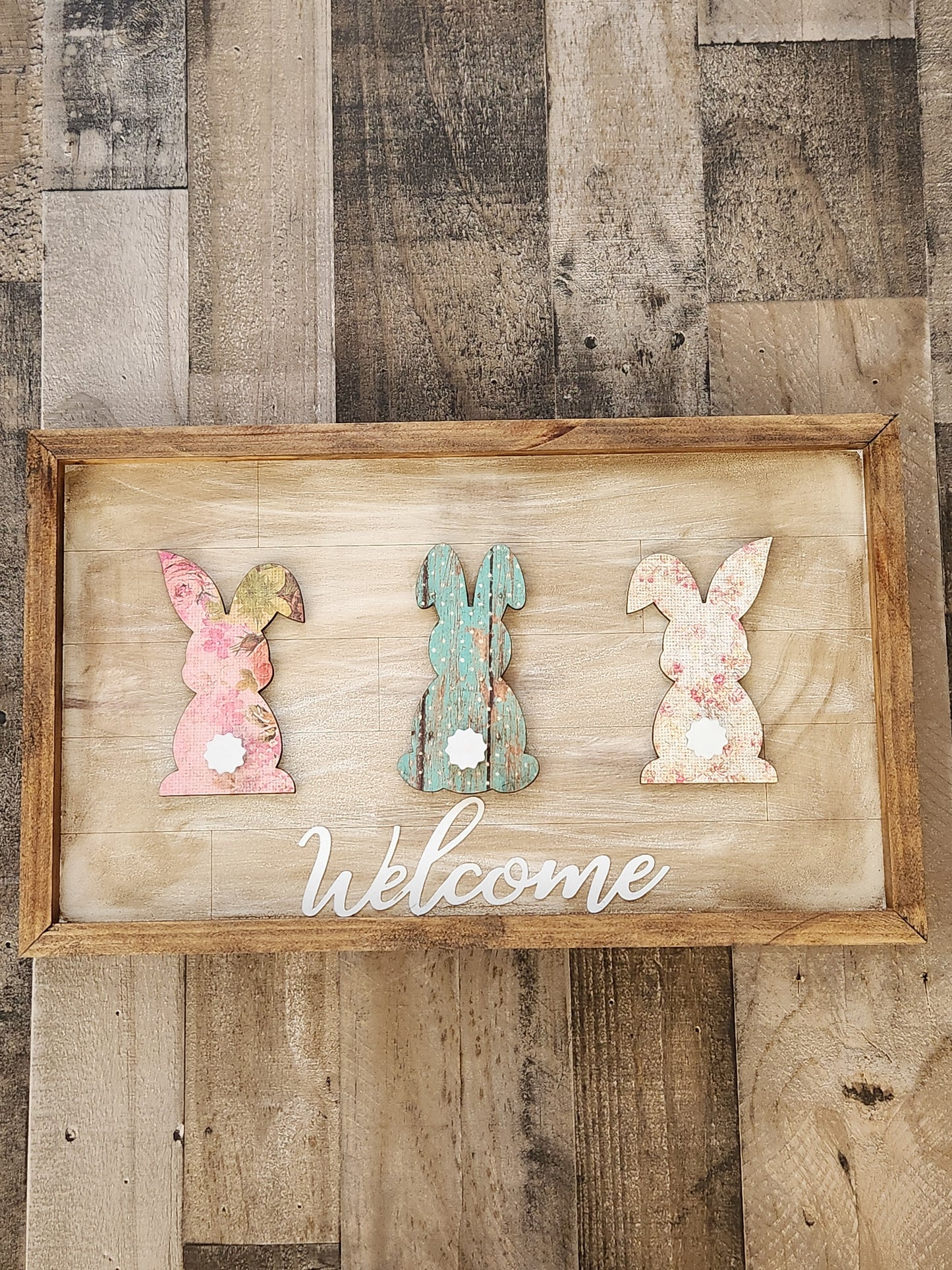 Bunny Welcome Plaque