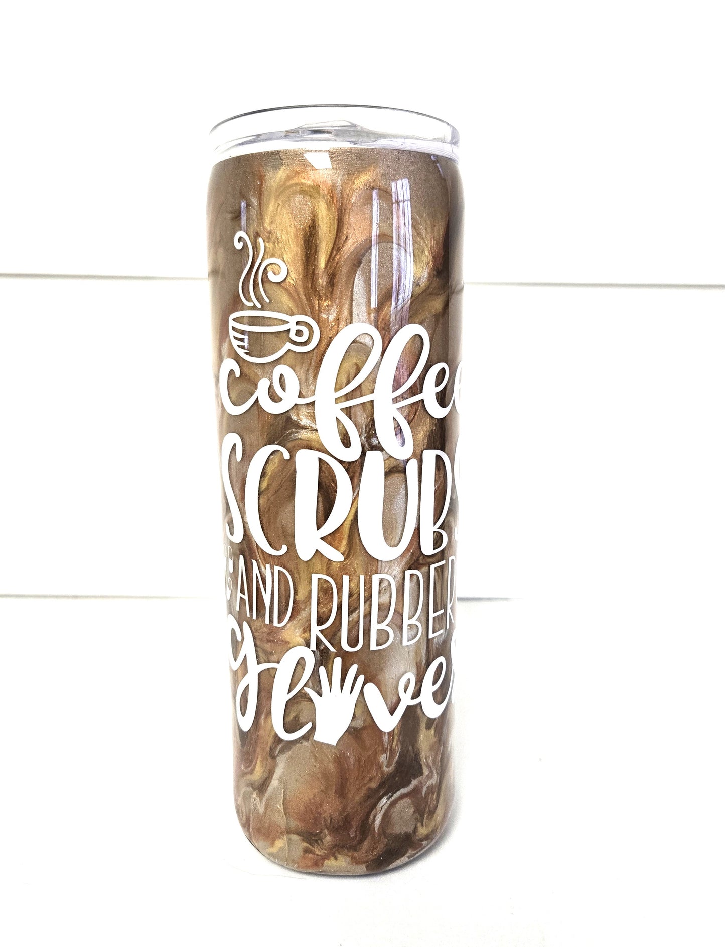 Coffee Scrubs and Rubber Gloves Epoxy 20oz Cup