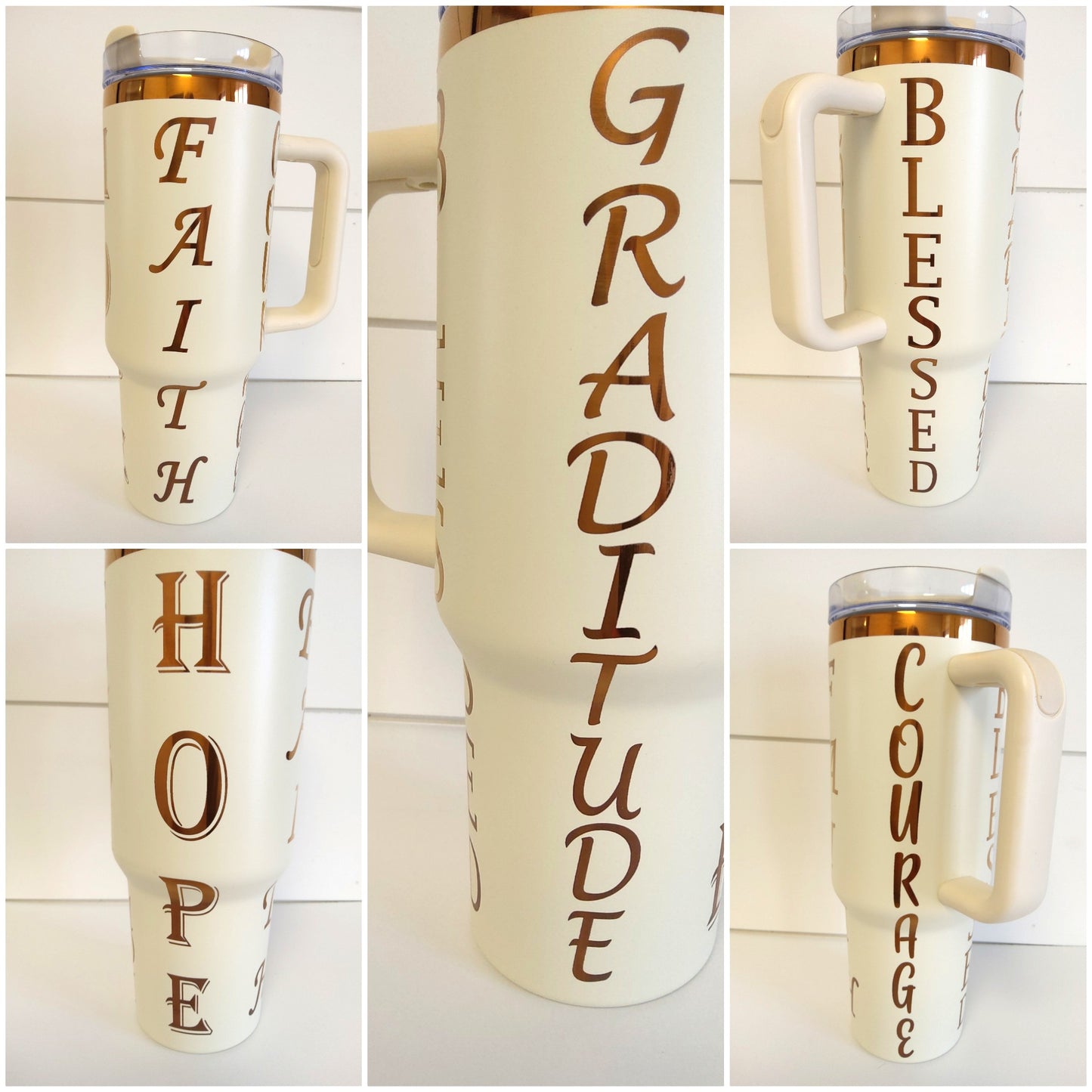 Faith Hope Courage Gratitude Blessed 40oz Tumblers